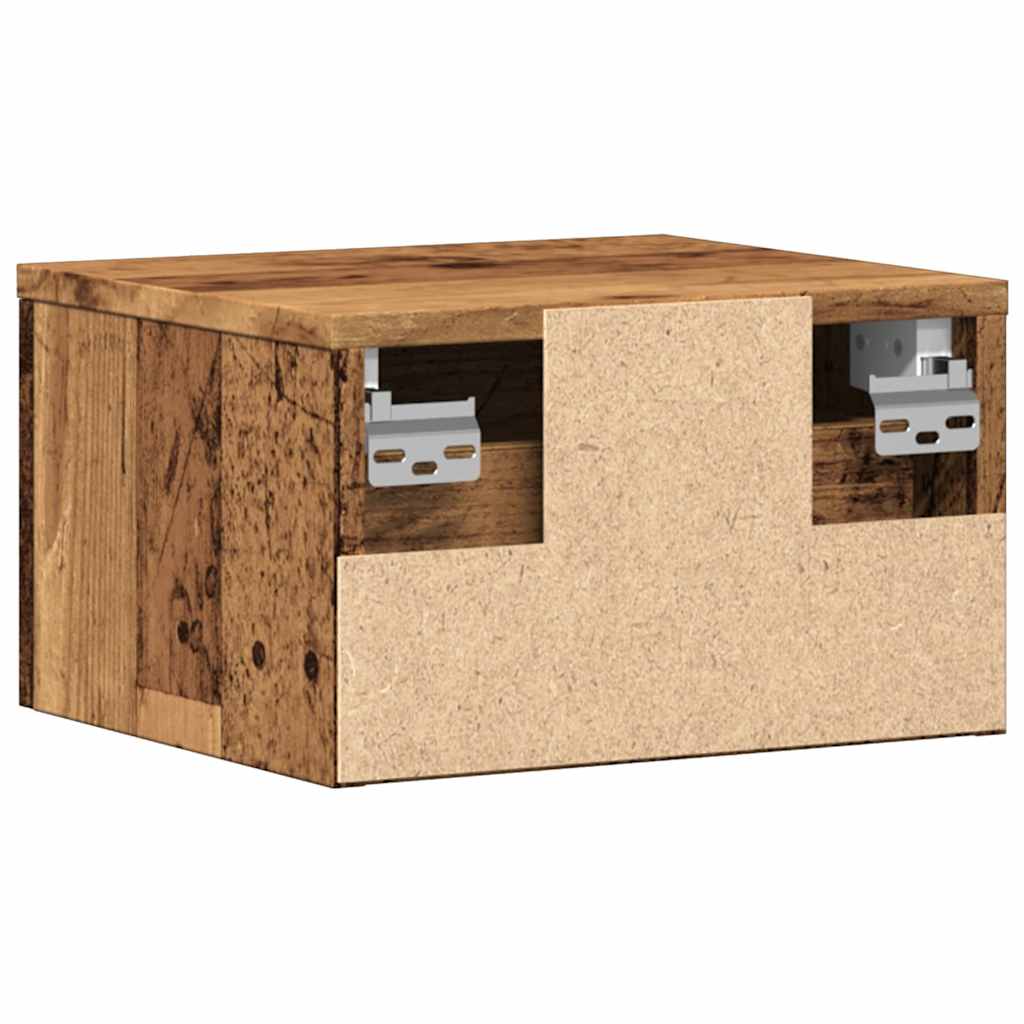 vidaXL tables de chevet murales 2 pcs aspect bois de récupération 34x30x20 cm