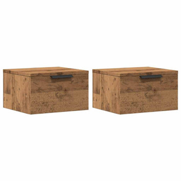 vidaXL Wand-Nachttische 2 Stk. Artisan-Eiche 34x30x20 cm