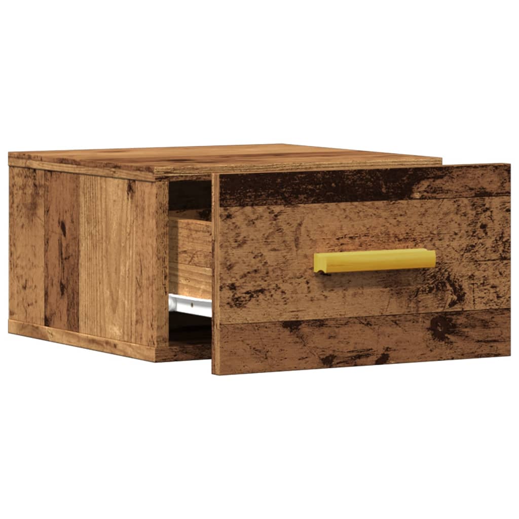 vidaXL Wand-Nachttisch Altholz-Optik 35x35x20 cm