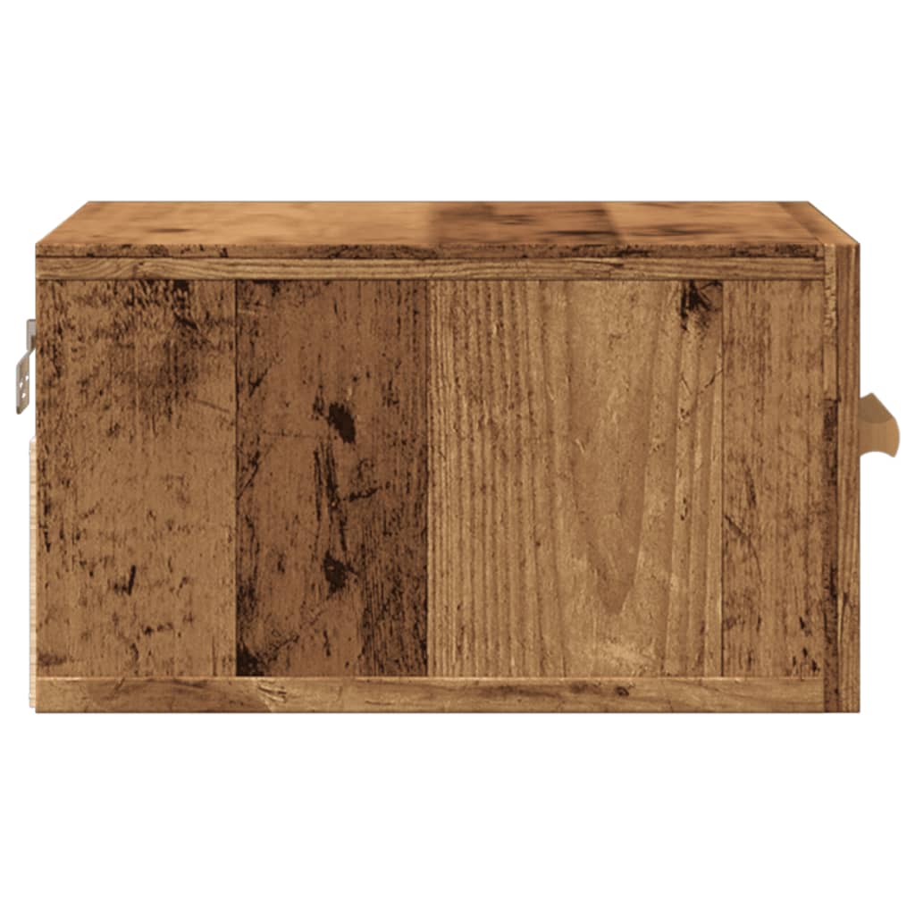 vidaXL Wand-Nachttisch Altholz-Optik 35x35x20 cm