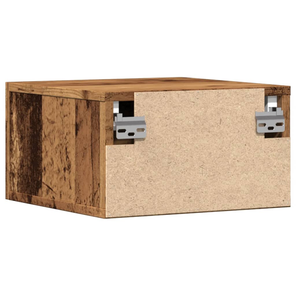 vidaXL Wand-Nachttisch Altholz-Optik 35x35x20 cm
