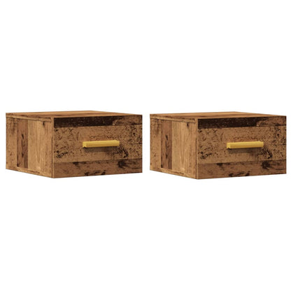 vidaXL Tables de chevet murales 2 pcs Aspect bois de récupération 35x35x20 cm