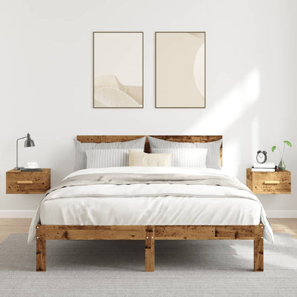 vidaXL Tables de chevet murales 2 pcs Aspect bois de récupération 35x35x20 cm