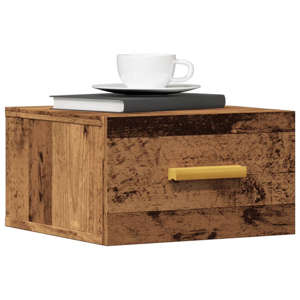 vidaXL Tables de chevet murales 2 pcs Aspect bois de récupération 35x35x20 cm