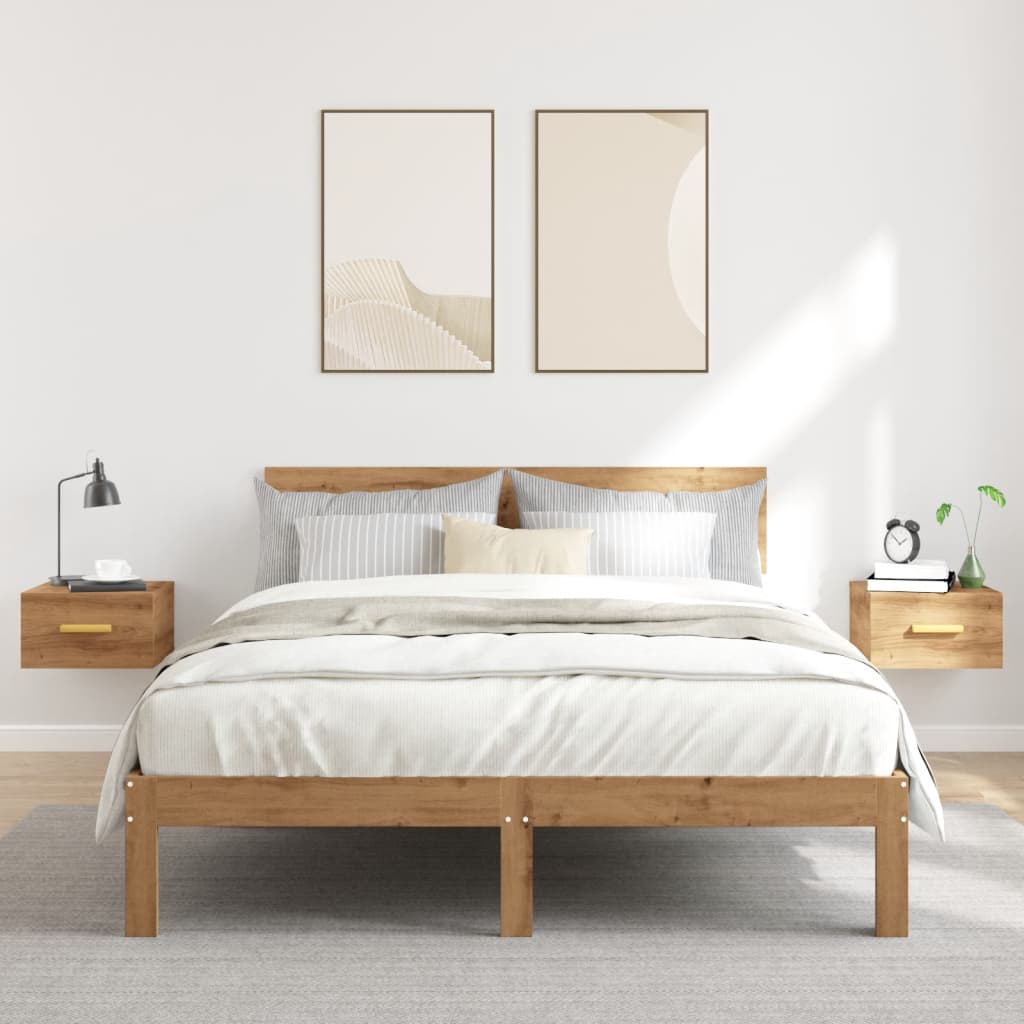 vidaXL Tables de chevet murales 2 pcs Chêne artisan 35x35x20 cm