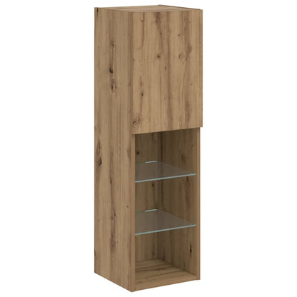 TV-Schrank mit LED-Leuchten Artisan-Eiche 30,5x30x102 cm