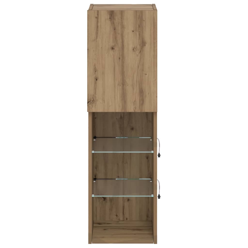 TV-Schrank mit LED-Leuchten Artisan-Eiche 30,5x30x102 cm