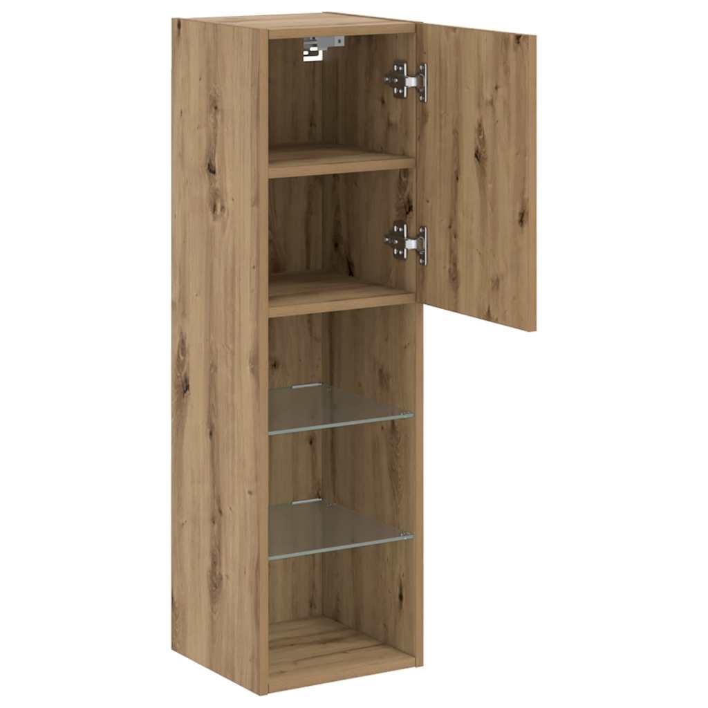 TV-Schrank mit LED-Leuchten Artisan-Eiche 30,5x30x102 cm