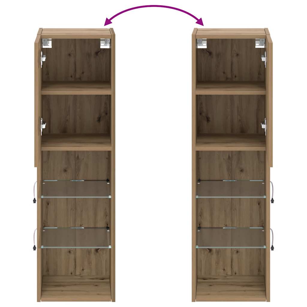 TV-Schrank mit LED-Leuchten Artisan-Eiche 30,5x30x102 cm