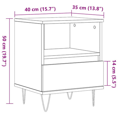 vidaXL Nachttisch Altholz-Optik 40x35x50 cm Holzwerkstoff