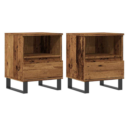 vidaXL Nachttische 2 Stk. Altholz-Optik 40x35x50 cm Holzwerkstoff