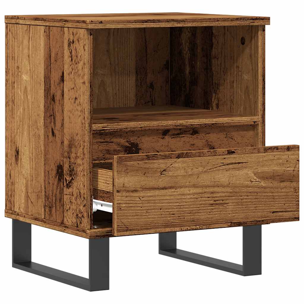 vidaXL Nachttische 2 Stk. Altholz-Optik 40x35x50 cm Holzwerkstoff