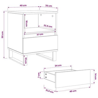 vidaXL Nachttisch Artisan-Eiche 40x35x50 cm Holzwerkstoff