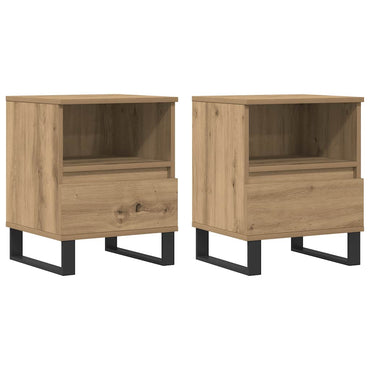vidaXL Tables de chevet 2 pcs Chêne artisan 40x35x50 cm Bois d'ingénierie