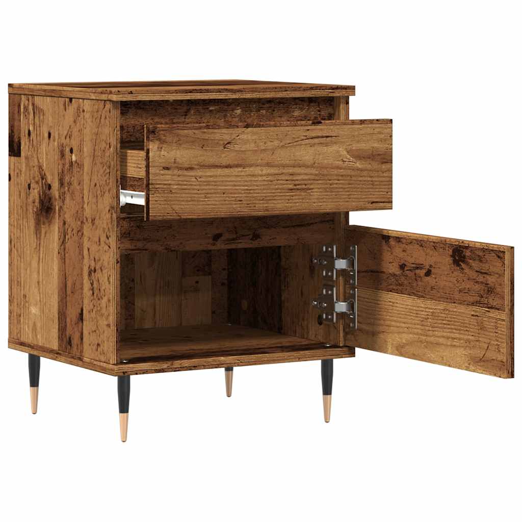 vidaXL Nachttische 2 Stk. Altholz-Optik 40x35x50 cm Holzwerkstoff