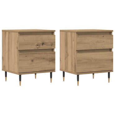vidaXL Tables de chevet 2 pcs Chêne artisan 40x35x50 cm Bois d'ingénierie