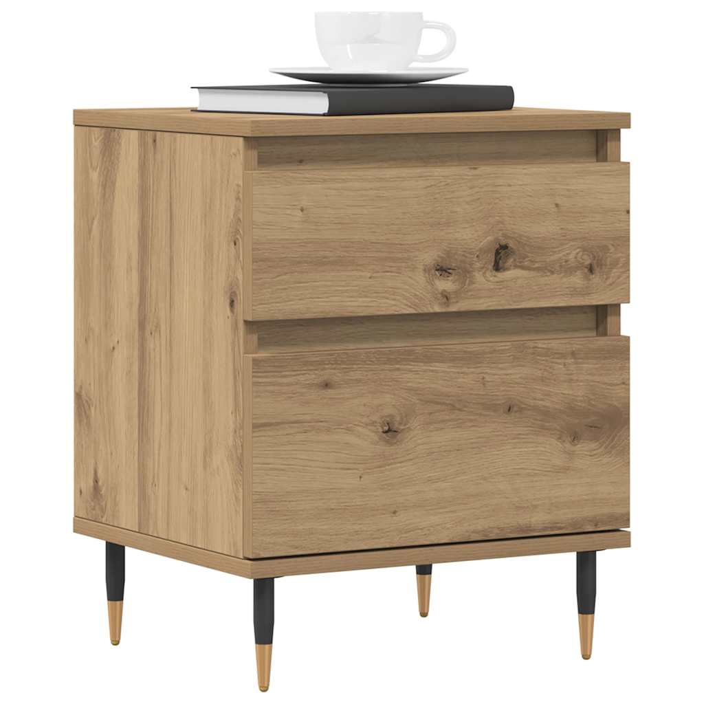 vidaXL Tables de chevet 2 pcs Chêne artisan 40x35x50 cm Bois d'ingénierie