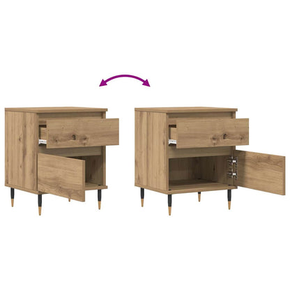 vidaXL Tables de chevet 2 pcs Chêne artisan 40x35x50 cm Bois d'ingénierie