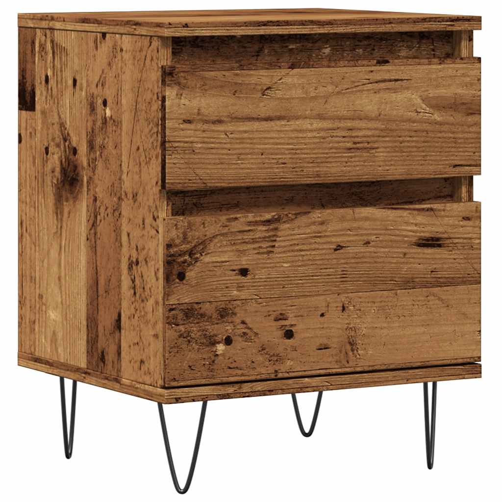 vidaXL Table de chevet aspect bois vieilli 40x35x50 cm Bois d'ingénierie
