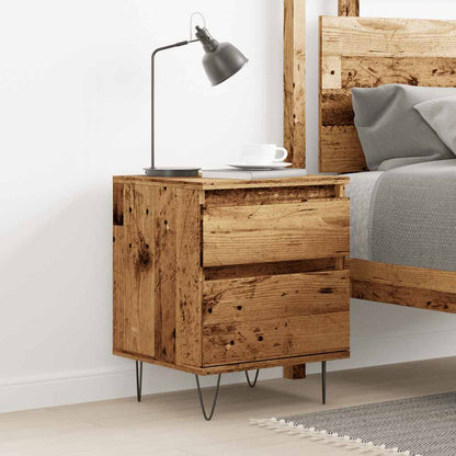 vidaXL Table de chevet aspect bois vieilli 40x35x50 cm Bois d'ingénierie