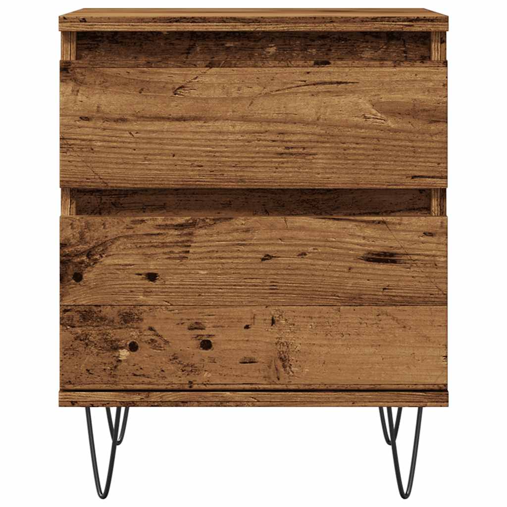 vidaXL Table de chevet aspect bois vieilli 40x35x50 cm Bois d'ingénierie