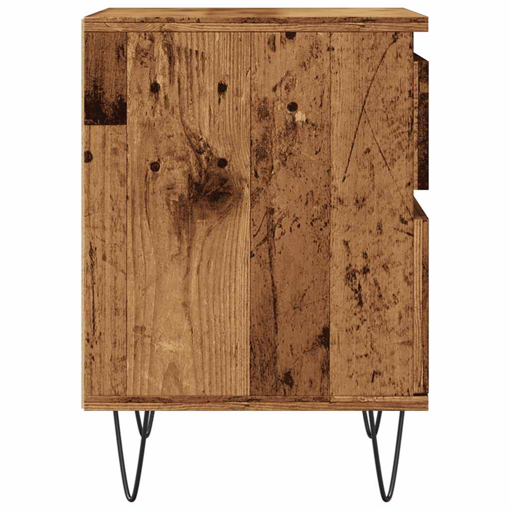vidaXL Table de chevet aspect bois vieilli 40x35x50 cm Bois d'ingénierie