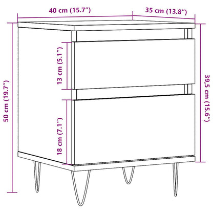 vidaXL Table de chevet aspect bois vieilli 40x35x50 cm Bois d'ingénierie