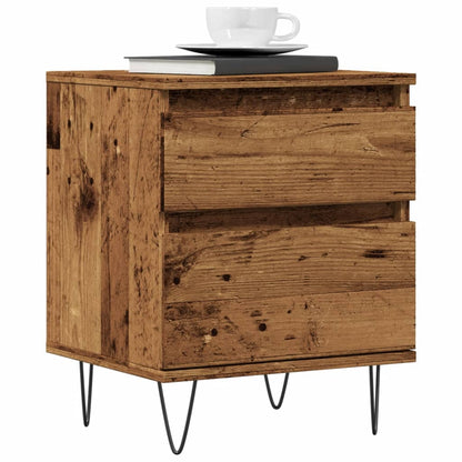 vidaXL Table de chevet aspect bois vieilli 40x35x50 cm Bois d'ingénierie