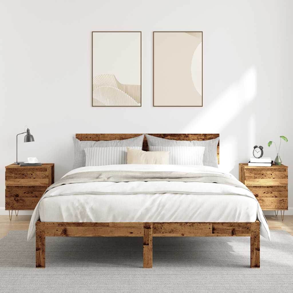 vidaXL Tables de chevet 2 pcs Aspect bois de récupération 40x35x50 cm Bois d'ingénierie