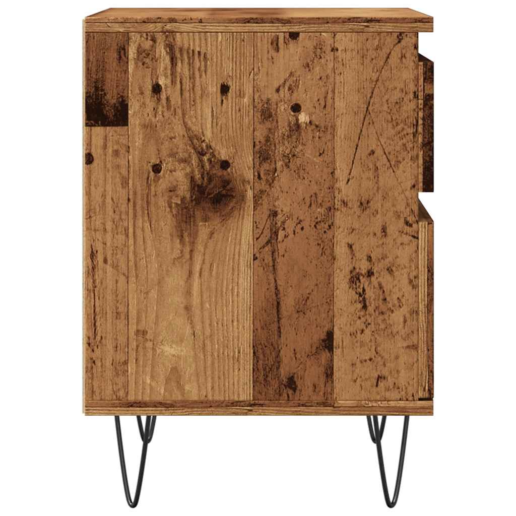 vidaXL Tables de chevet 2 pcs Aspect bois de récupération 40x35x50 cm Bois d'ingénierie