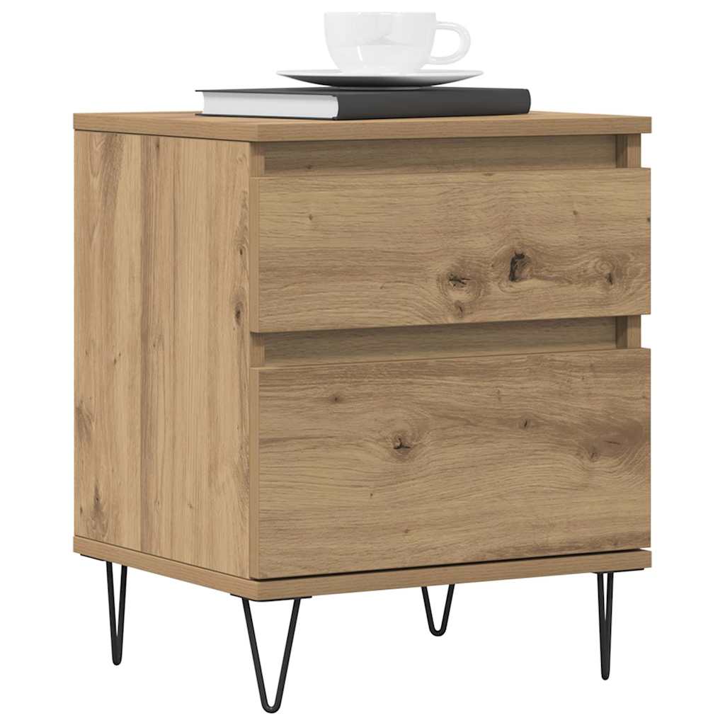 vidaXL Nachttische 2 Stk. Artisan-Eiche 40x35x50 cm Holzwerkstoff