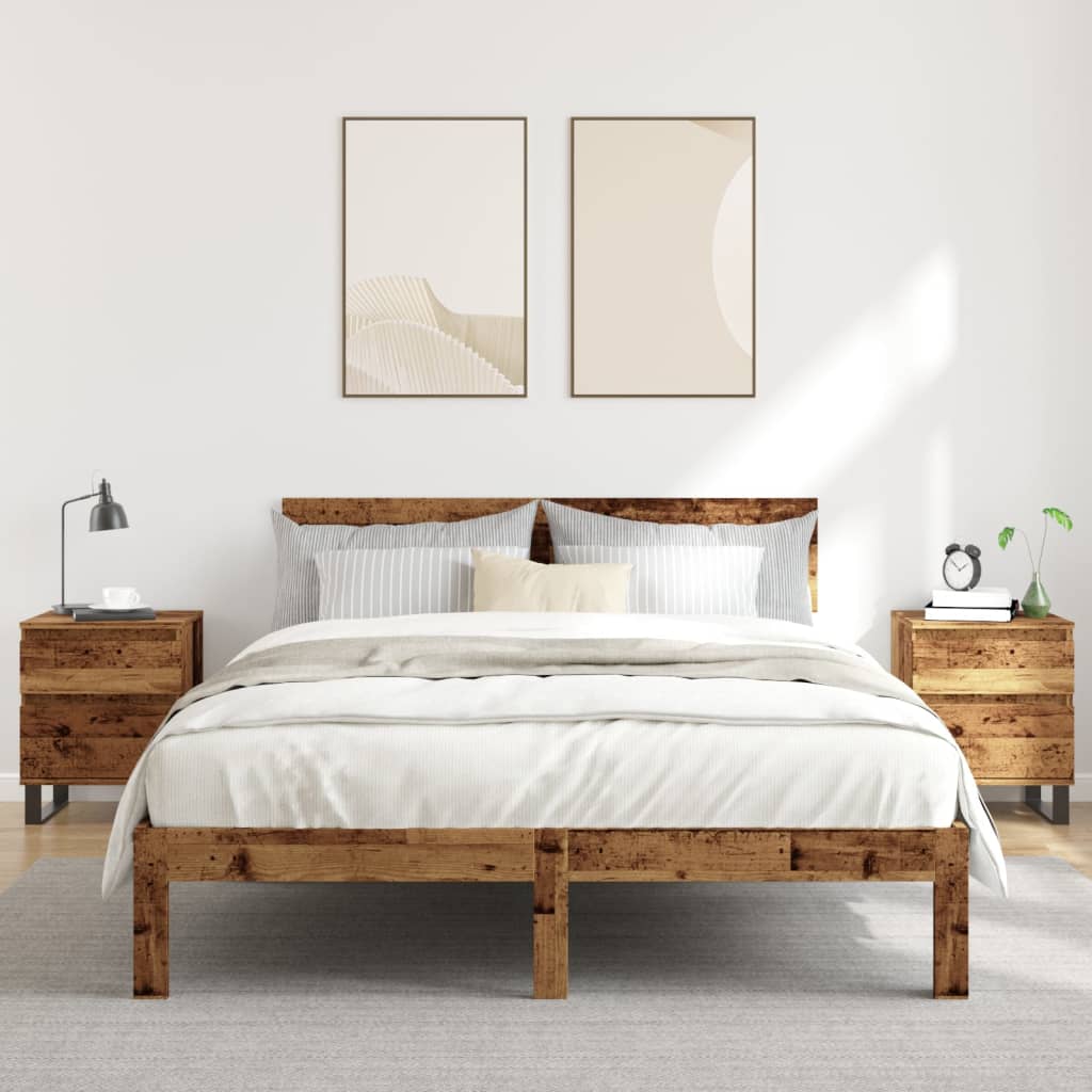 vidaXL Nachttische 2 Stk. Altholz-Optik 40x35x50 cm Holzwerkstoff