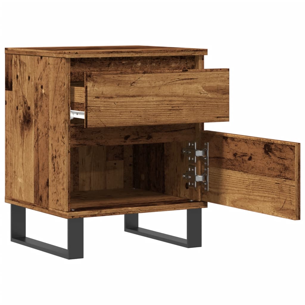 vidaXL Nachttische 2 Stk. Altholz-Optik 40x35x50 cm Holzwerkstoff