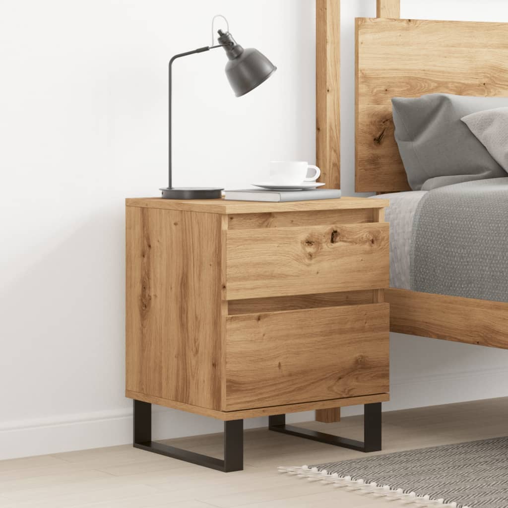 vidaXL Table de chevet Chêne artisan 40x35x50 cm Bois d'ingénierie