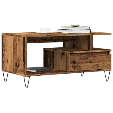 vidaXL Table basse aspect bois de récupération 90x49x45 cm Bois d'ingénierie