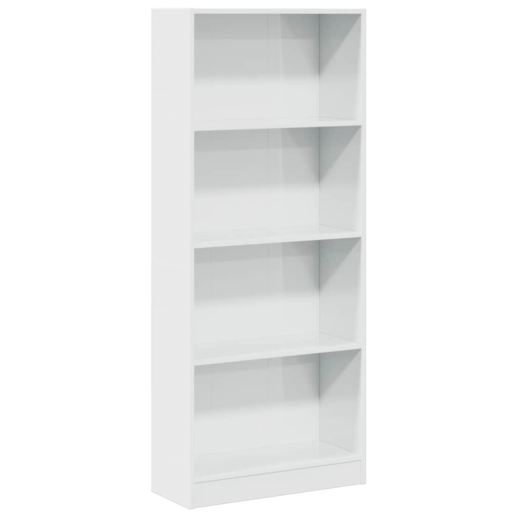 vidaXL Bibliothèque blanc brillant 60x24x143 cm Bois d'ingénierie