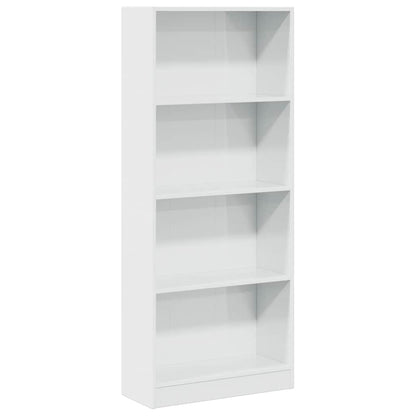 vidaXL Bibliothèque blanc brillant 60x24x143 cm Bois d'ingénierie
