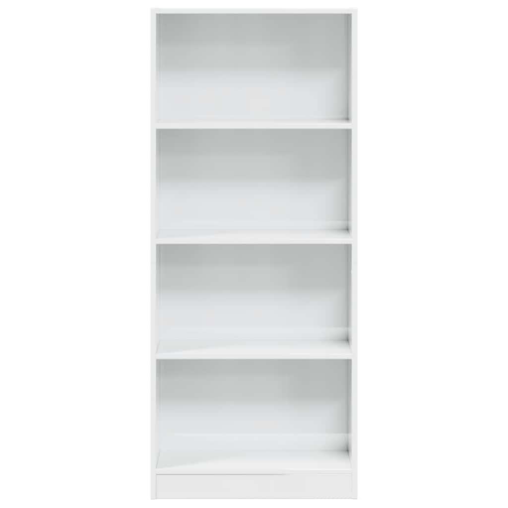 vidaXL Bibliothèque blanc brillant 60x24x143 cm Bois d'ingénierie