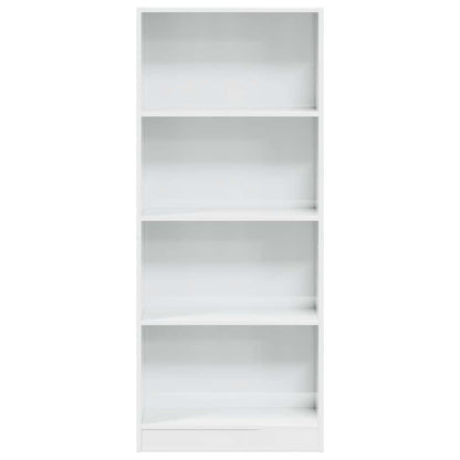 vidaXL Bibliothèque blanc brillant 60x24x143 cm Bois d'ingénierie