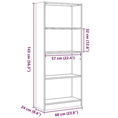vidaXL Bibliothèque blanc brillant 60x24x143 cm Bois d'ingénierie