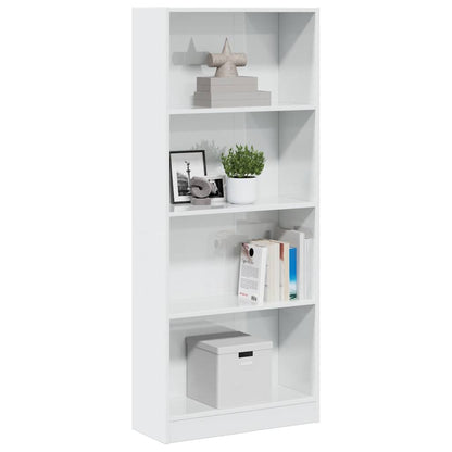 vidaXL Bibliothèque blanc brillant 60x24x143 cm Bois d'ingénierie