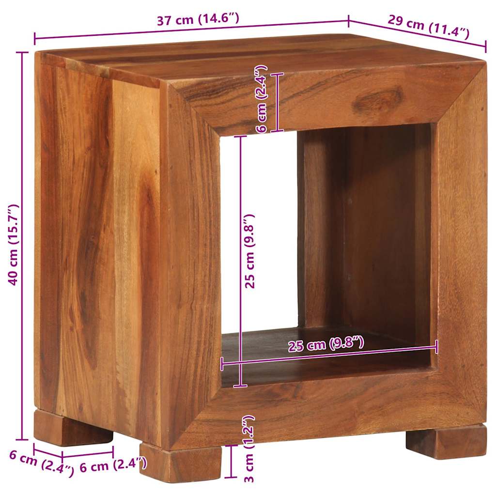 vidaXL Table d'appoint 37x29x40 cm en bois d'acacia massif