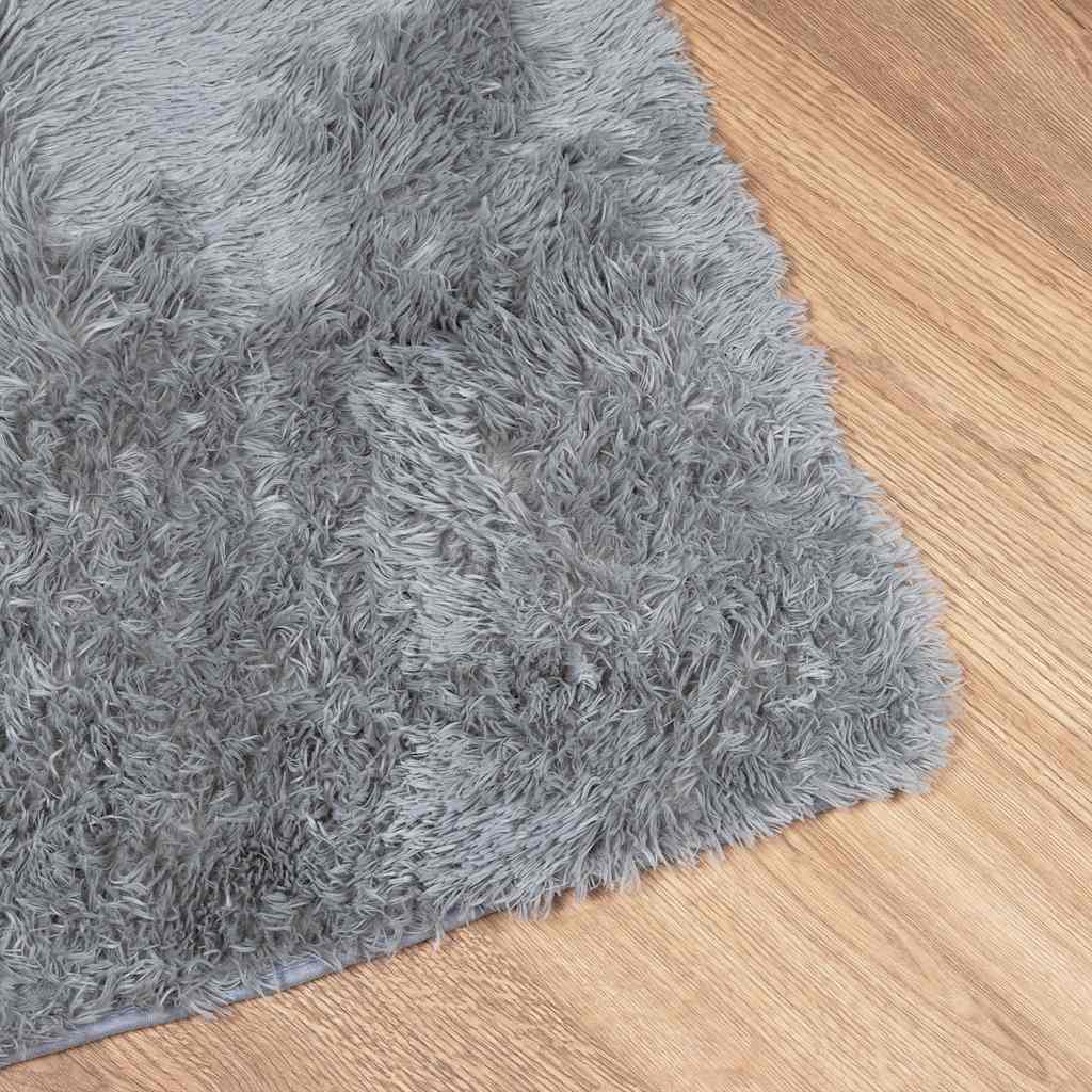 vidaXL Teppich Shaggy Hochflor NAVARRA Hellgrau 60x100 cm Polyester