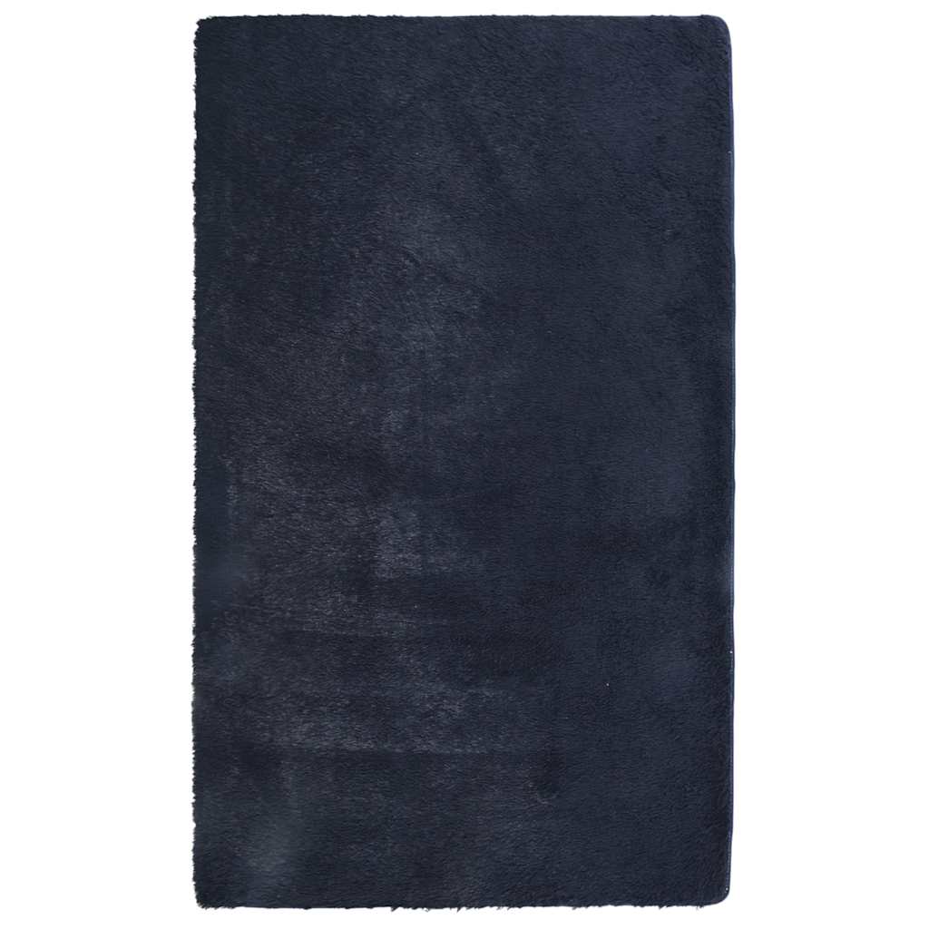 vidaXL Tapis shaggy à poils longs NAVARRA Bleu marine 60x100 cm Polyester