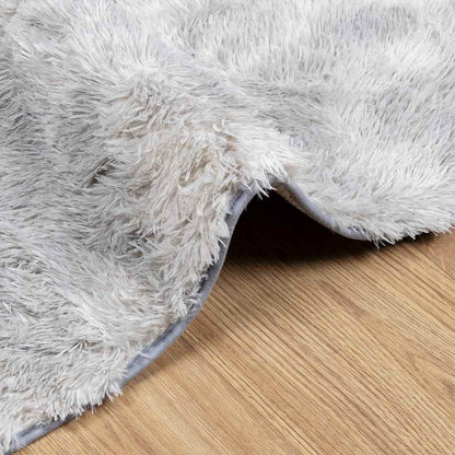 Teppich Shaggy Hochflor NAVARRA Silbergrau 60x100 cm Polyester