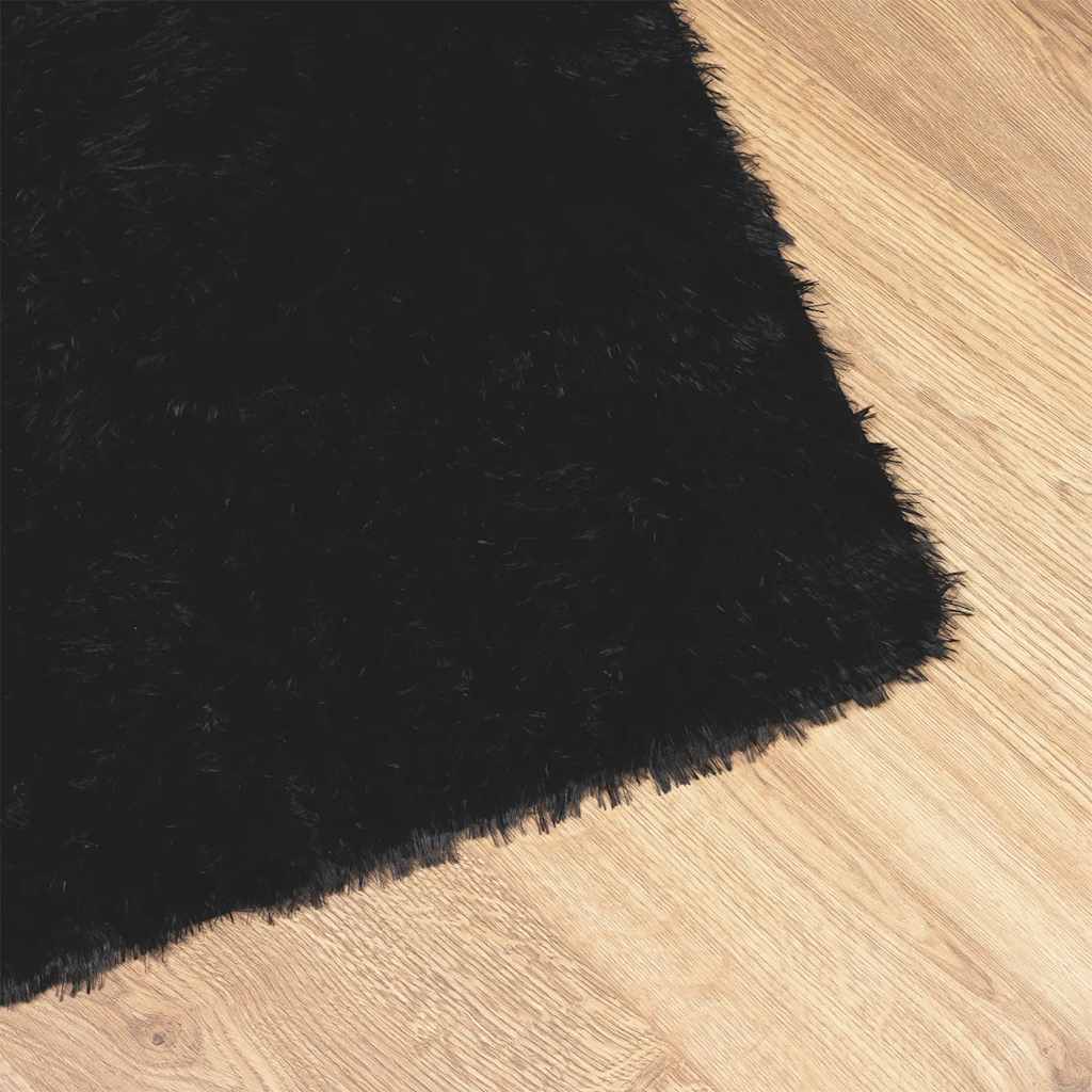 vidaXL Teppich Shaggy Hochflor NAVARRA Schwarz 80x150 cm Polyester