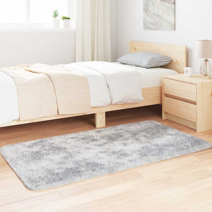 vidaXL Teppich Shaggy Hochflor NAVARRA Silbergrau 80x150 cm Polyester