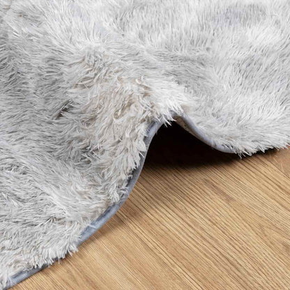 vidaXL Teppich Shaggy Hochflor NAVARRA Silbergrau 80x150 cm Polyester