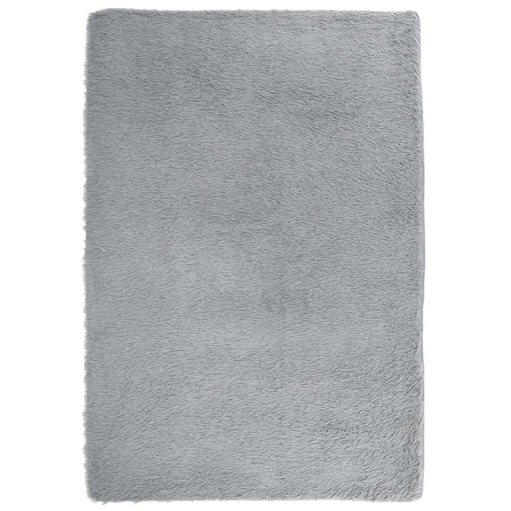 vidaXL Teppich Shaggy Hochflor NAVARRA Hellgrau 120x170 cm Polyester