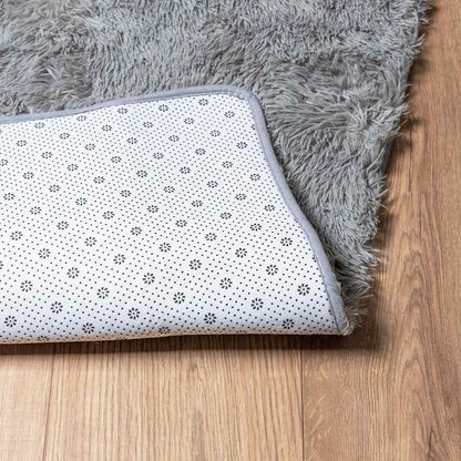 vidaXL Teppich Shaggy Hochflor NAVARRA Hellgrau 120x170 cm Polyester